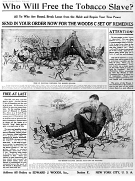 "Ad_for_Tobacco_Addiction_Cure_(FDA_203)_(8226844575).jpg" by User:Bluerasberry