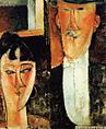 Amedeo Modigliani, 1915-16, Bride and Groom, oil on canvas, 55.2 × 46.4 cm, MoMA