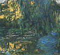 Claude Monet, 1916-19, Vue du bassin aux nymphéas avec saule (Water-Lily Pond and Weeping Willow), oil on canvas, 140 x 150 cm, Sale Christie's