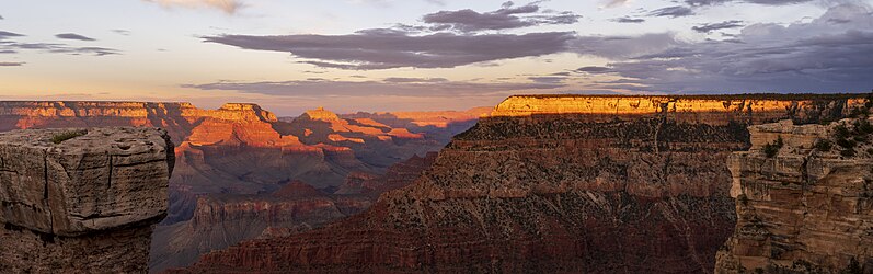 The Grand Canyon South Rim taken at Sunset