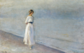 "Michael_Ancher_-_Ung_kvinde_i_hvid_kjole_på_Skagen_Sønderstrand.png" by User:Rsteen