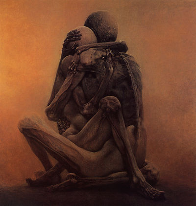 Untitled painting by Zdzislaw Beksinski, 1984