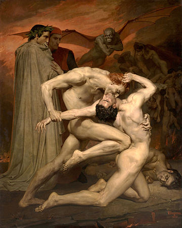 William-Adolphe Bouguereau, "Dante and Virgil in Hell", 1850