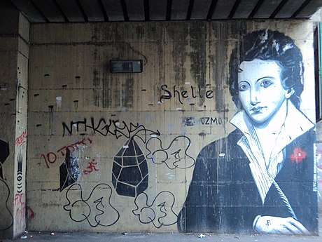 Percy Bysshe Shelley, graffiti, Rome, 2015, photo by Nicholas Gemini