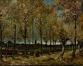 Lane with Poplars near Nuenen label QS:Lde,"Pappelallee bei Nuenen" label QS:Lpt,"Avenida dos Álamos em Nuenen" label QS:Len,"Lane with Poplars near Nuenen" label QS:Lnl,"Laan met populieren bij Nuenen" . 1885. oil on canvas medium QS:P186,Q296955;P186,Q12321255,P518,Q861259 . 78 × 98 cm (30.7 × 38.5 in). Rotterdam, Museum Boijmans Van Beuningen.