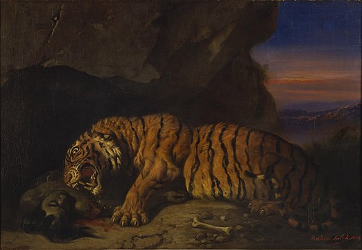 "Raden_Saleh_-_Koningstijger_met_prooi_(1866).jpg" by User:Trzęsacz