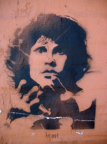 Jim Morrison, graffiti, Rosario, Argentina, 2006, by Pablo D. Flores