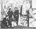 Kate Lechmere, Cuthbert Hamilton (seated), Edward Wadsworth and Wyndham Lewis 1914