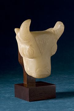 "South_Arabian_-_Bull's_Head_Protoma_-_Walters_2140_-_Three_Quarter.jpg" by User:File Upload Bot (Kaldari)