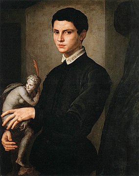 "Angelo_Bronzino_-_Portrait_of_a_Man_Holding_a_Statuette_-_WGA03263.jpg" by User:JarektUploadBot