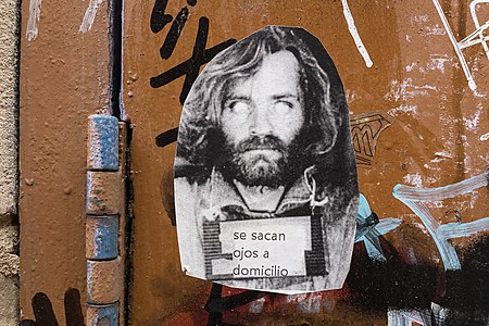 Charles Manson. Street poster art, Barcelona, 2015