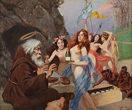 Alex de Andreis, "Temptation of Saint Anthony with Champagne", unknown date