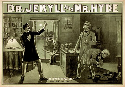 Poster for a theatrical adaptation of 'Strange Case of Dr Jekyll and Mr Hyde'