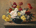 Paul Biva, Astern in Vase, oil on canvas, 60 x 74 cm