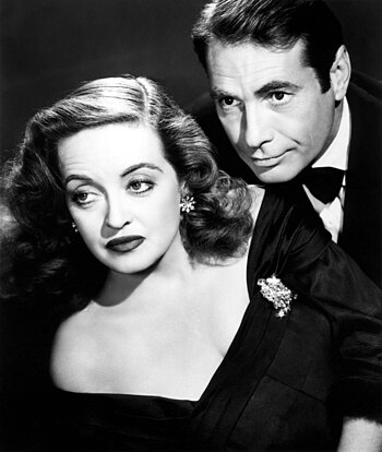 Publicity still of Bette Davis (as Margo Channing) and Gary Merrill (as Bill Sampson), "All About Eve", 1950