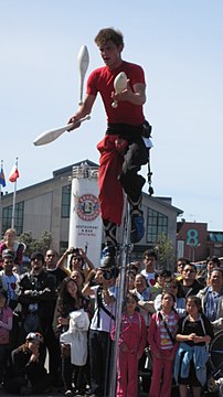 "Sardine_Family_Circus_performing_at_Fisherman's_Wharf_2010-03-14_21.JPG" by User:Rotatebot