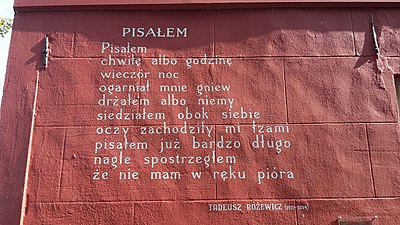 The poem "Pisałem" ("I wrote"), 79 Oude Vest, Leiden, Netherlands, 2017