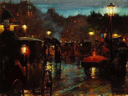 Charles Courtney Curran, "Paris la nuit", 1889