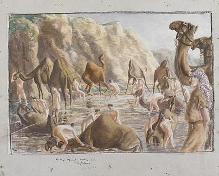 "The_Druze_Regiment_washing_Camels_in_the_River_Jordan_Art.IWMARTLD5743.jpg" by User:Fæ
