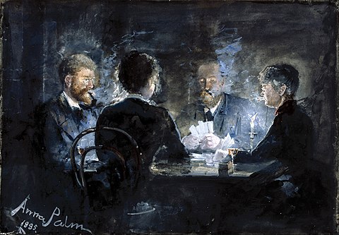 Anna Palm de Rosa, "A game of L'hombre in Brøndum's Hotel" 1885