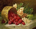 "Overturned_basket_with_raspberries,_white_currants_and_roses_-_E_H_Stannard.jpg" by User:Amitchell125