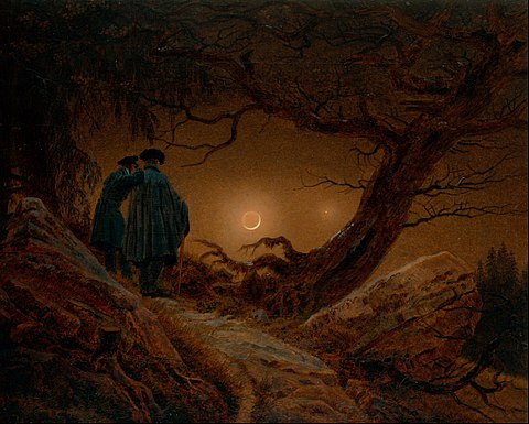 Caspar David Friedrich, 'Two Men Contemplating the Moon', 1819/1820